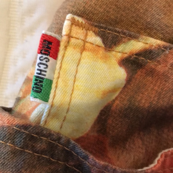 Vintage Mid-1990s Moschino Orange Floral Jeans. Size 29. - Picture 5 of 16